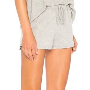 Splendid Gray Jogger Shorts XS Wide Leg Knit Pockets Drawstring Loungewear NEW